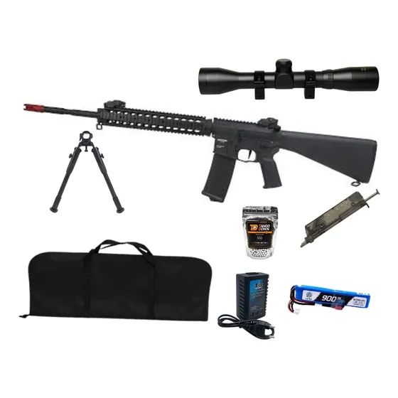 Rifle Airsoft Rossi Ar15 Neptune Dmr Plus E Acessórios