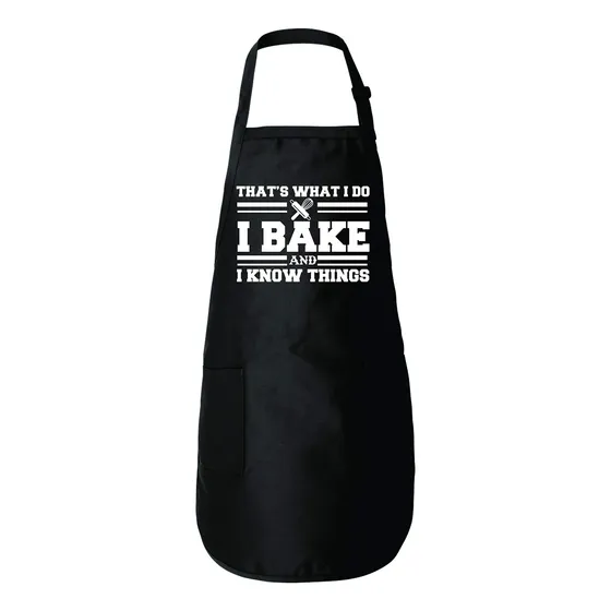 Bake And I Know Things Delantal Cocina Divertido Regalo Para
