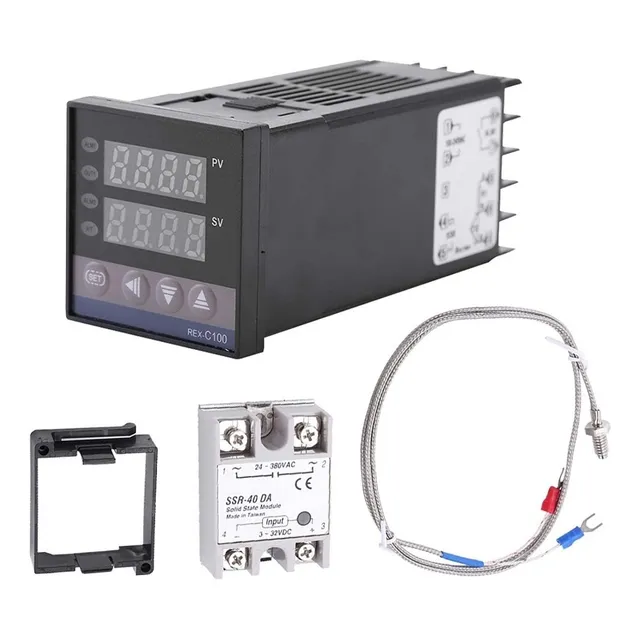 Controlador De Temperatura Digital Lcd Pid Rex-c100 + K