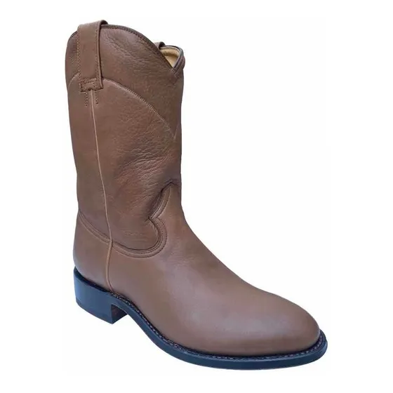 Bota Roper Montana Original Piel Venado Café Negro Caballero
