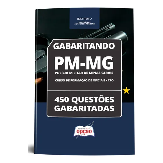 Apostila Caderno De Questões Pm Mg 2024 Polícia Militar De Minas Gerais - Cfo Curso De Formação De Oficiais - Editora Opção