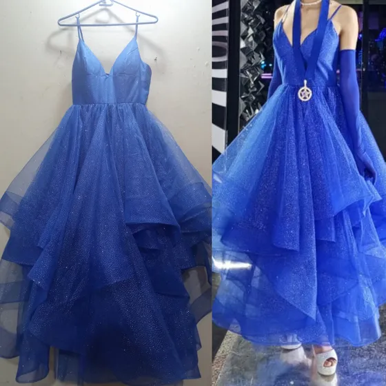 Vestido De Fiesta De Tull Con Purpurina Cuello En V