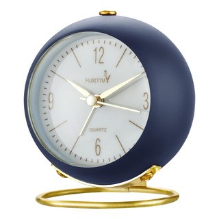 Floittuy Silent Table Analog Clock Sin Ticking, Iluminado A Floittuy Silent Table Analog Clock Sin Ticking, Iluminado A