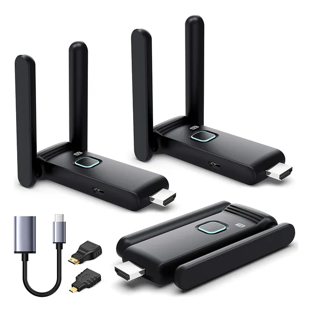Transmisor Hdmi Inalámbrico Y 2 Receptores: Conjunto De 8 Piezas, Plug And Play, Sin Demora, Calidad De Imagen Ultra Clara De 80m/1080, Adecuado Para Tv, Decodificador, Proyector, Cámara Y Otros Kits.