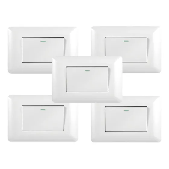 Pack 5 Interruptor Simple 9/12 10a 250v Blanco