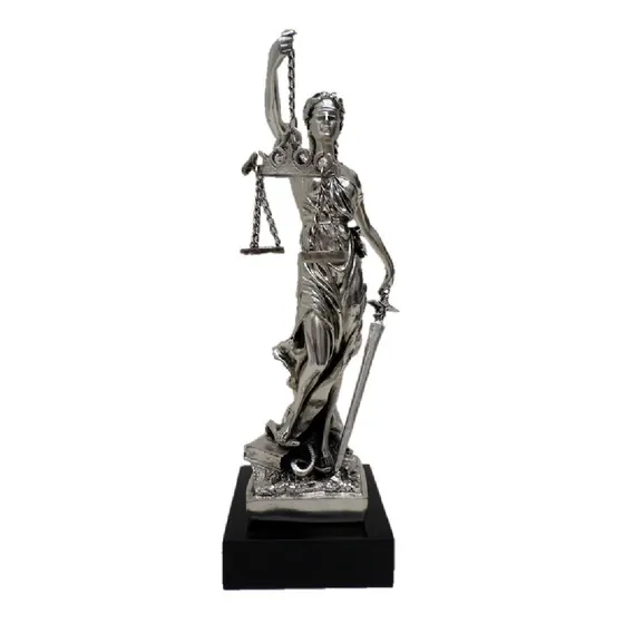 Dama Diosa Justicia 29cm Metalizada Escultura Themis Abogado