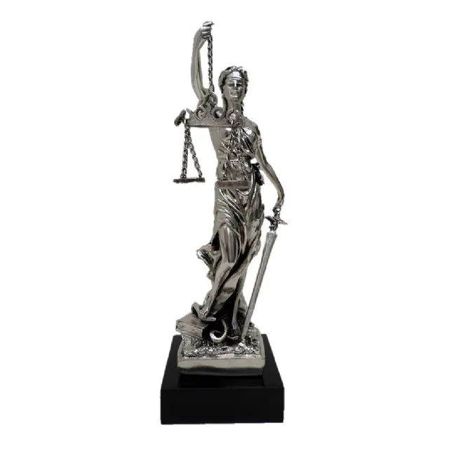 Dama Diosa Justicia 29cm Metalizada Escultura Themis Abogado