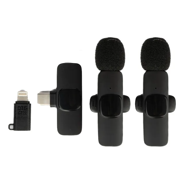 Micrófono Dual 2 En1 Inalámbrico Con Receptor Tipo C K9