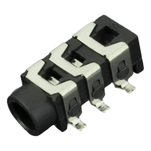4 Unidades De Conector Jack Estéreo Hembra Negro Pj313d 3.5