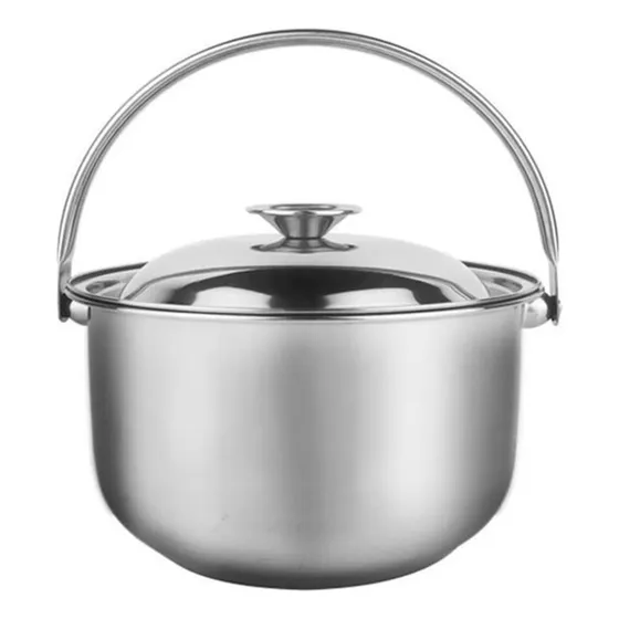 Cuenco Para Mezclar Acero Inoxidable Tapa Asa Olla Sopa Casa
