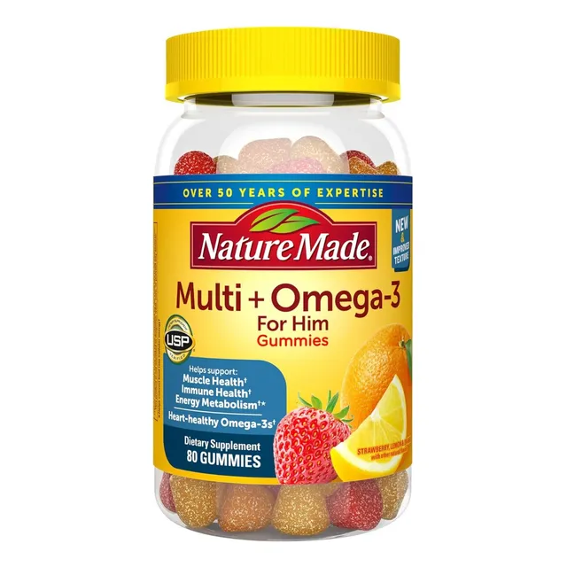 Multivitamínico Con Omega 3 De Hombre Nature Made 80 Gomitas