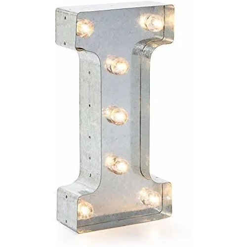 Darice White Metal Marquee Letter  T - 9.87 Tall, Tfgyd