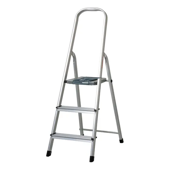 Escalera Tubular Plegable 3 Peldaños Aluminio Truper