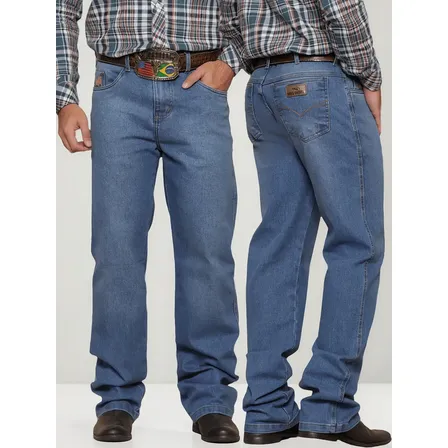 Calça Masculina Country Tradicional Rodeio Jeans Grosso