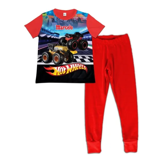 Pijama Niño Manga Corta Hot Wheels Carros