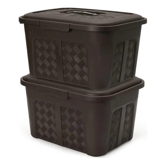 Set X2 Cajoneras O Cajas Plásticas Organizadoras Con Tapa 10