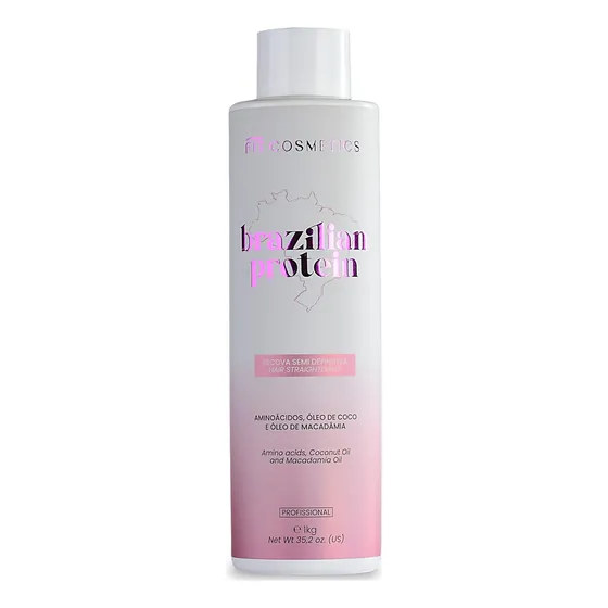 Escova Progressiva Fit Cosmetics Brazilian Keratin Protein Alisante Sem Formol 1lt