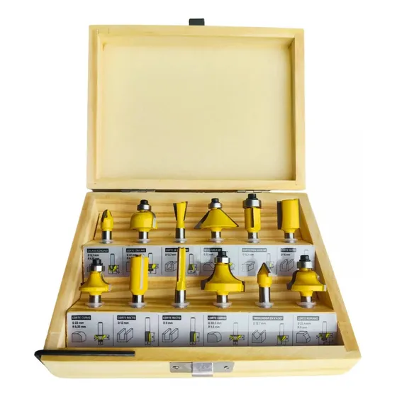 Set Juego Kit 12 Fresas Fresadora Router Carpintería