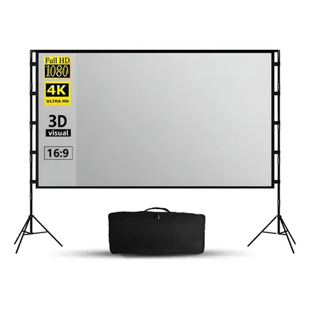 Tela De Projeção Reflexiva Para Projetor 84inch Com Suport 0