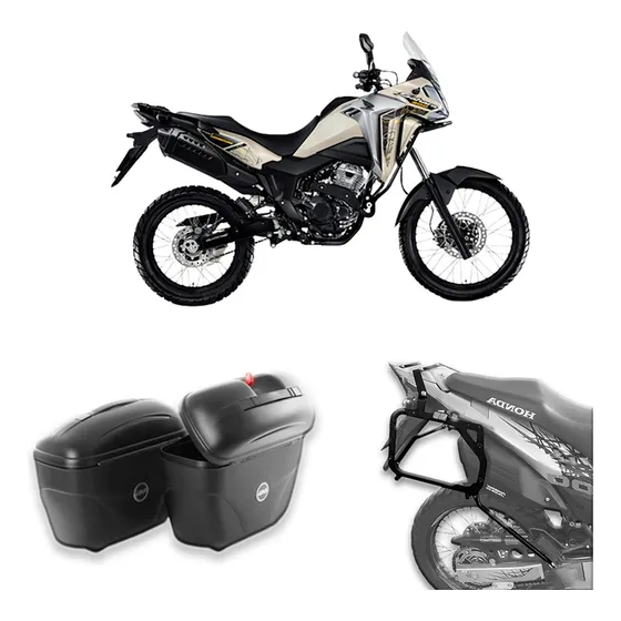 Baú Lateral Givi E21 + Suporte Lateral Scam Sahara 300 2024+