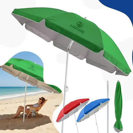 Guarda Sol Praia Gigante 2 Metros Articulável Proteção Uv Piscina Camping Jardim Verão Cor Verde