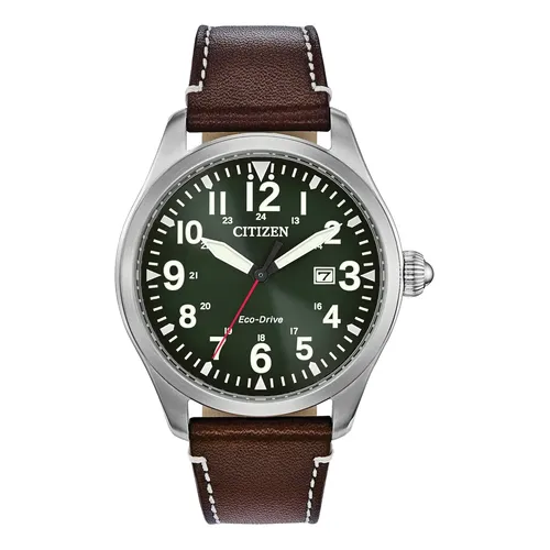 ジョージ Citizen Eco-drive Chandler Military Modelo Bm6838-17l Azul Marrom