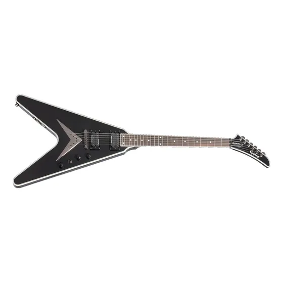 EpiPhone Dave Mustaine Flying V Custom Signature Estuche Color Black Metallic Material Del Diapasón Ébano Orientación De La Mano Diestro