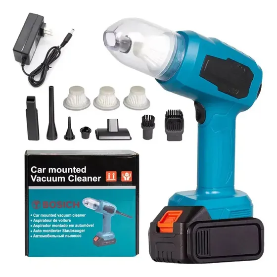 Aspiradora Y Sopladora De Mano Inalámbrico Multifuncional 7 En 1 Portatil Potente Aspiradora Para Auto 9800pa 120w, Seco Y Húmedo, Batería Recargable 4.0ah Para Oficina, Hogar Y Coche + Accesorios