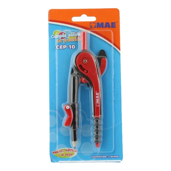 Compas Mae Escolar Plastico En Blister Cep-10 /v