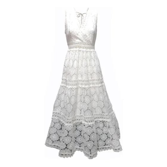 Vestido Importado Encaje Broderie Bohemio Playa Civil