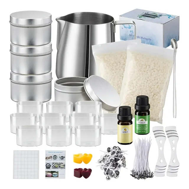 Kit Para Hacer Velas Insumos Velas Moldes Para Velas 153 Pzs