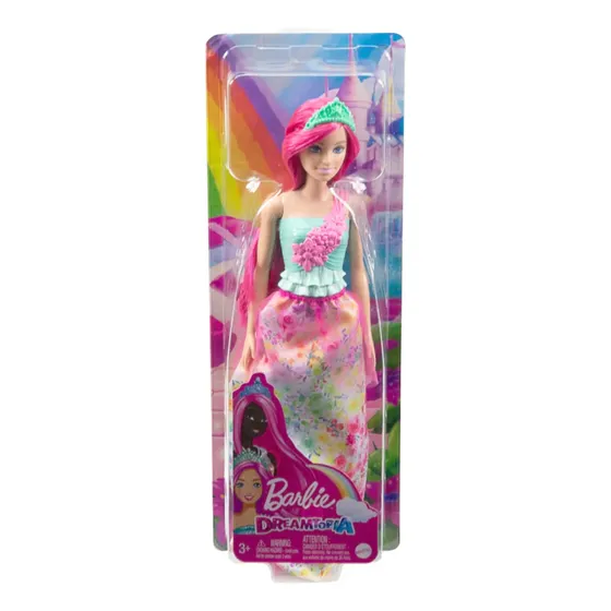 Juguete Barbie Dreamtopia Princesa Cabello Rosa Corona Verde