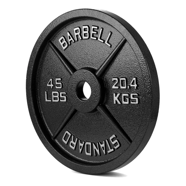 Vitime Ylp-45lb Pesas Discos 45lb Aptas Para Barras Mancuernas Gimnasio Negro