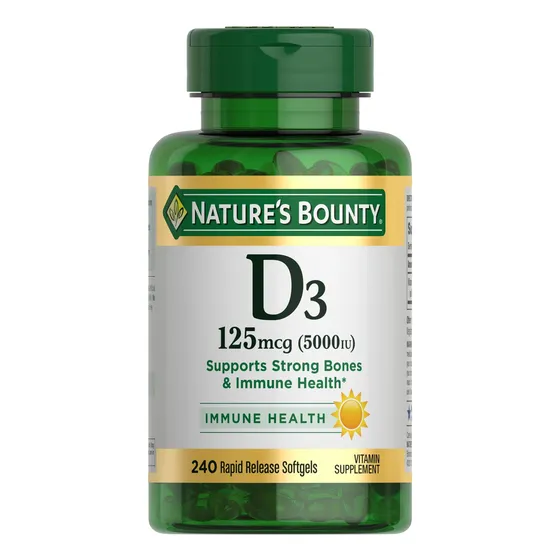 Suplemento De Vitamina D3 De Nature's Bounty 125 Mcg (5000 U