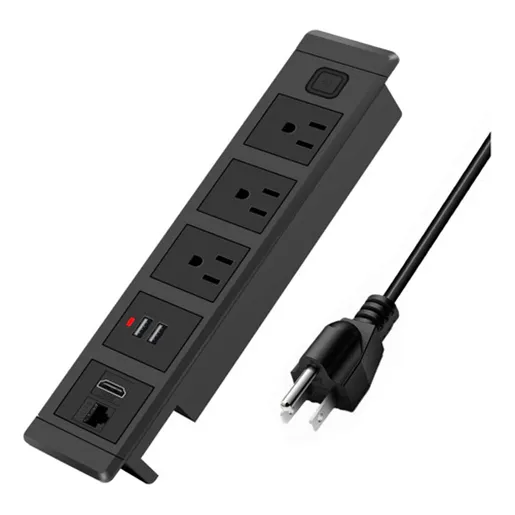 Enchufe De Escritorio Embebido Placa Con 3ac Usb Hdmi Y Cat