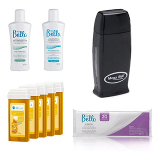 Kit Depilação Roll-on Mega Oleo Lenço Loção 5 Ceras 20lencos Kit Depilação Roll-on Mega Oleo Lenço Loção 5 Ceras 20lencos