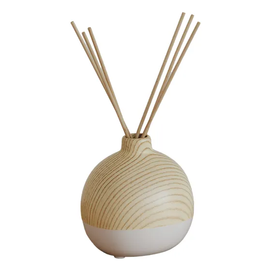 Florero Nordico Difusor De Ceramica Simil Madera Decorativo