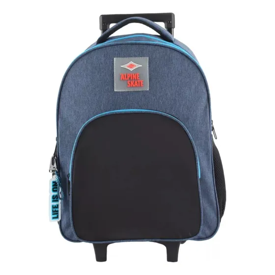 Mochila C/ Carro 18 PuLG. Alpine Skate 27692 C/ Bolsillos Color Azul Diseño de la tela Lisa