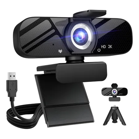 Camara Web 2k 1440p Calidad Mac/windows Con Tripode Negro