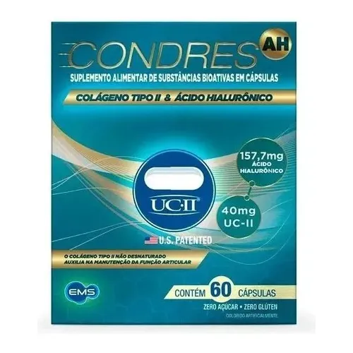 Condres Ah 60 Cápsulas Colágeno Tipo || + Ácido Hialurônico
