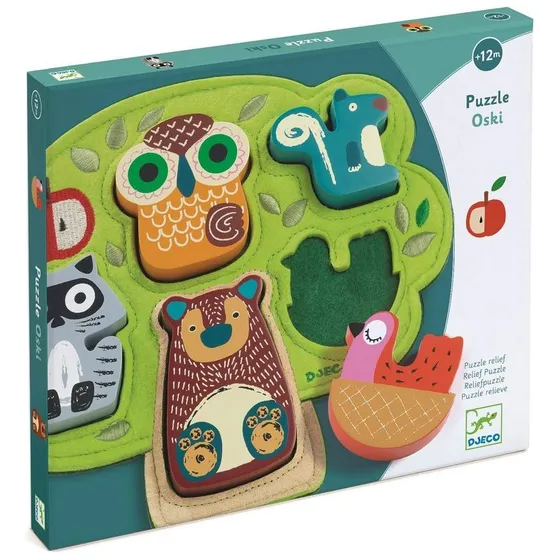 Puzzle Animales Relieve Y Textura Oski Djeco Niños +12 Meses