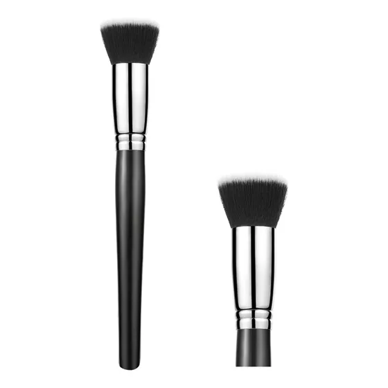 Brocha Para Base Duo Fibra Flat Kabuki Brush 02 Glamory Mango Color Negro