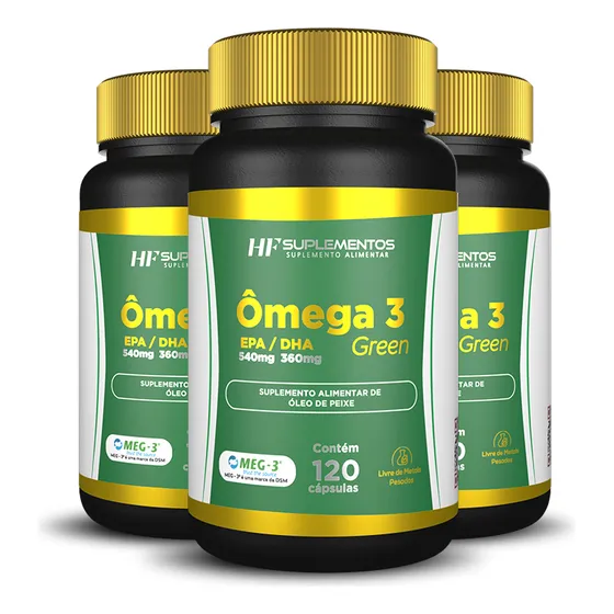 Kit 3x Omega 3 1000mg 120cps - Total 360 Caps