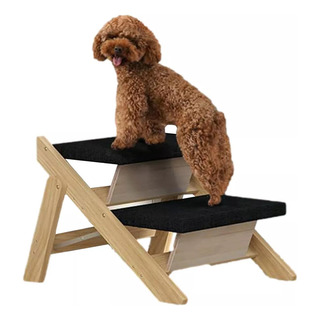 Escalera De Madera Portátil Para Mascotas 2 Pasos Genérica Escalera De Madera Portátil Para Mascotas 2 Pasos Genérica