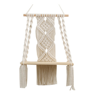 Prateleira Suspensa De Parede Boho Macramé Para Decoração De Prateleira Suspensa De Parede Boho Macramé Para Decoração De