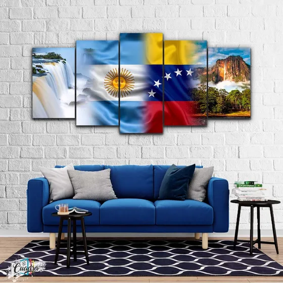 Cuadro Argentina Venezuela Moderno Poliliptico Paisaje