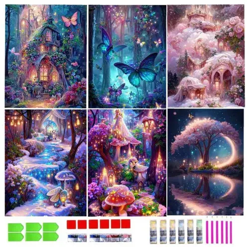 Diamond Art Kit Senqao Fox For Kids 18x18cm With Frame | MercadoLivre