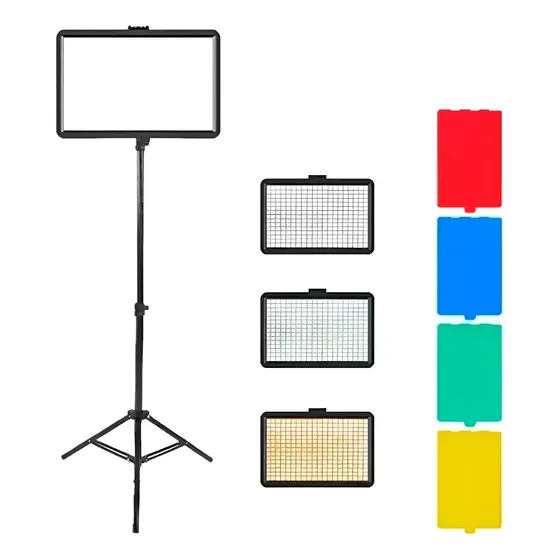 Panel Fotografia Led Luz Estudio Colores Profesional Tripode 2m Regulable Blanco Frio Calido Y Neutro Y Filtros De Color, Iluminación Continua Para Fotografía Video, Streaming Y Makeup Levys Bazar