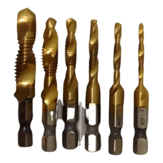 Juego De Brocas Combinadas Titanio M3 A M10 Perforacion