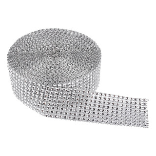 . Rollo De Cinta De Malla Con Diamantes De Imitación De 10 . Rollo De Cinta De Malla Con Diamantes De Imitación De 10